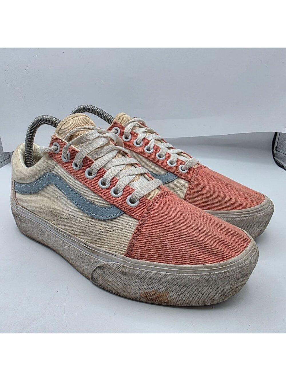 Vans Old Skool Platform Womens 9 Pastel Twill Sneakers Coral Casual Skate Shoes
